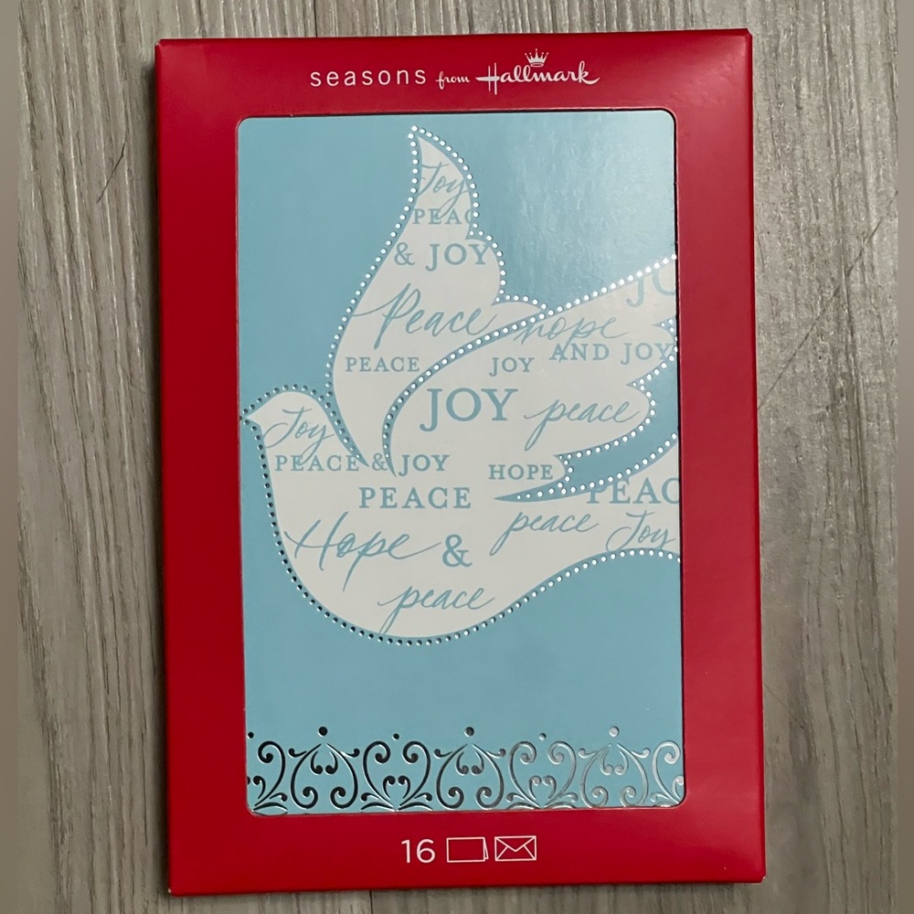 Hallmark Seasons Greeting Cards - 16 cards Blue/white NEW in box holidays